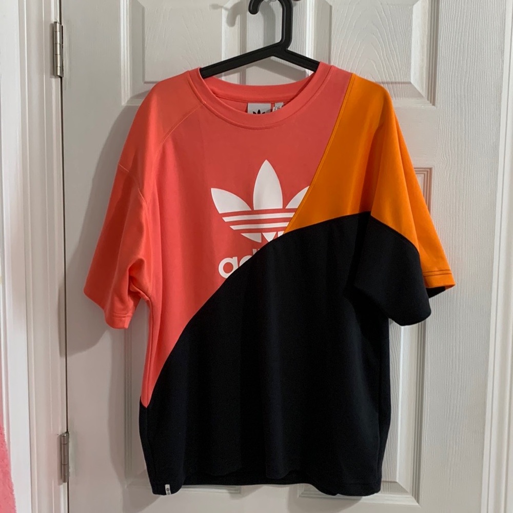 Adidas oversized athletic tendy top in a size small